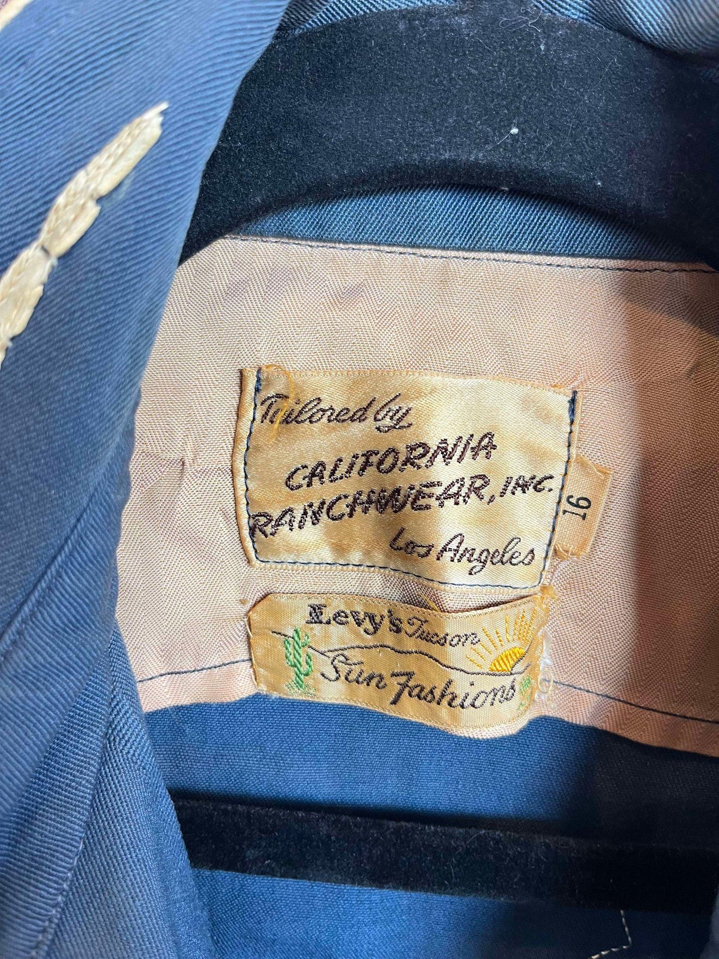 Rare Find 1940s Blue & White Fringe Gab Western Suit- M