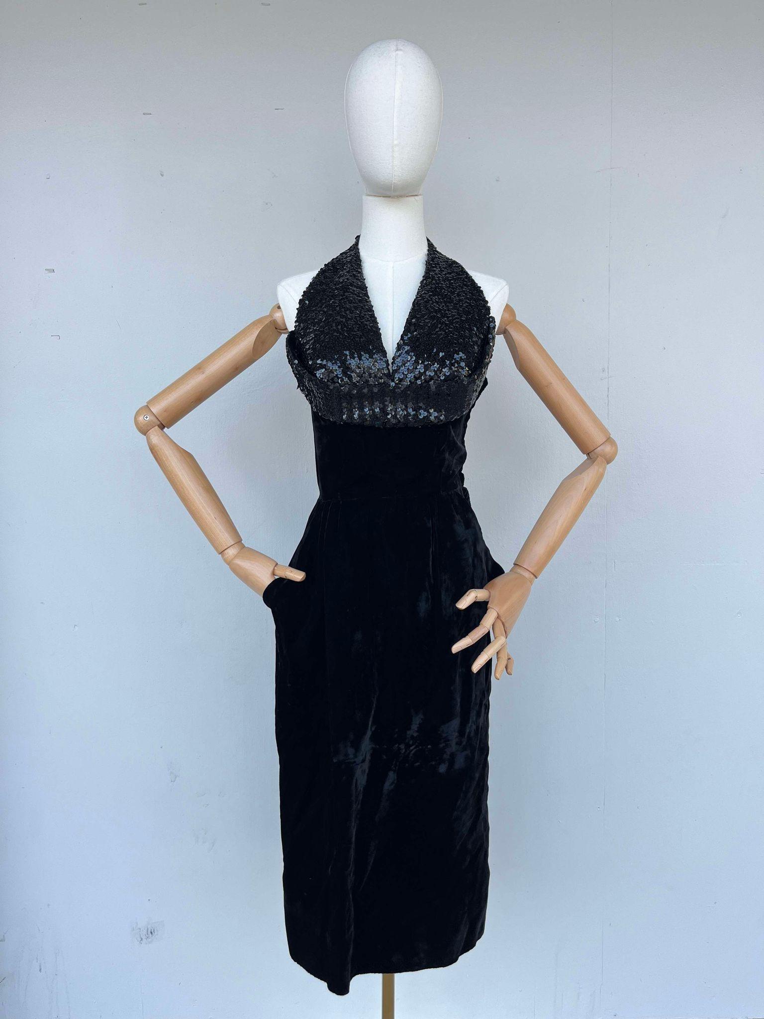 1950s velvet dress best sale