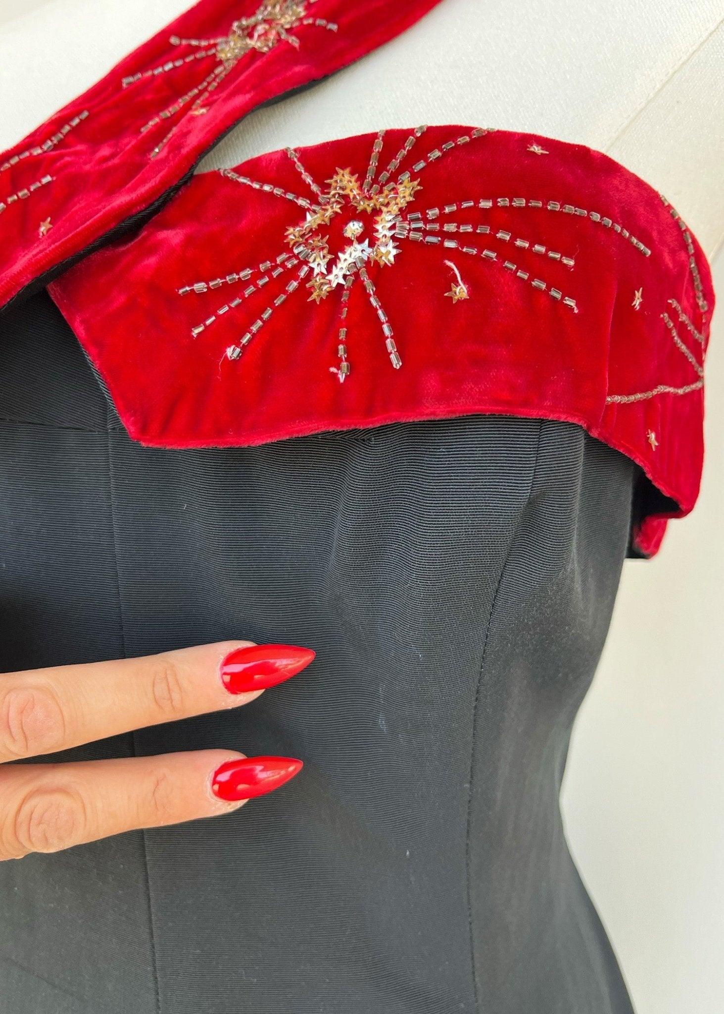 1950s Lilli Diamond Glitzy Rhinestone Asymmetrical Cocktail 1950s Lilli Diamond Glitzy Rhinestone Asymmetrical Cocktail