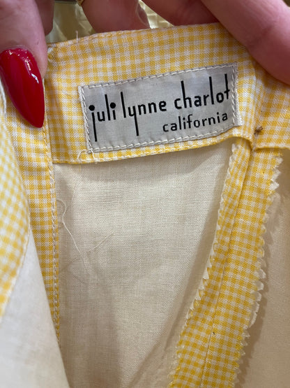 C. 1950 Juli Lynne Charlot Gingham Applique Dress and Belt