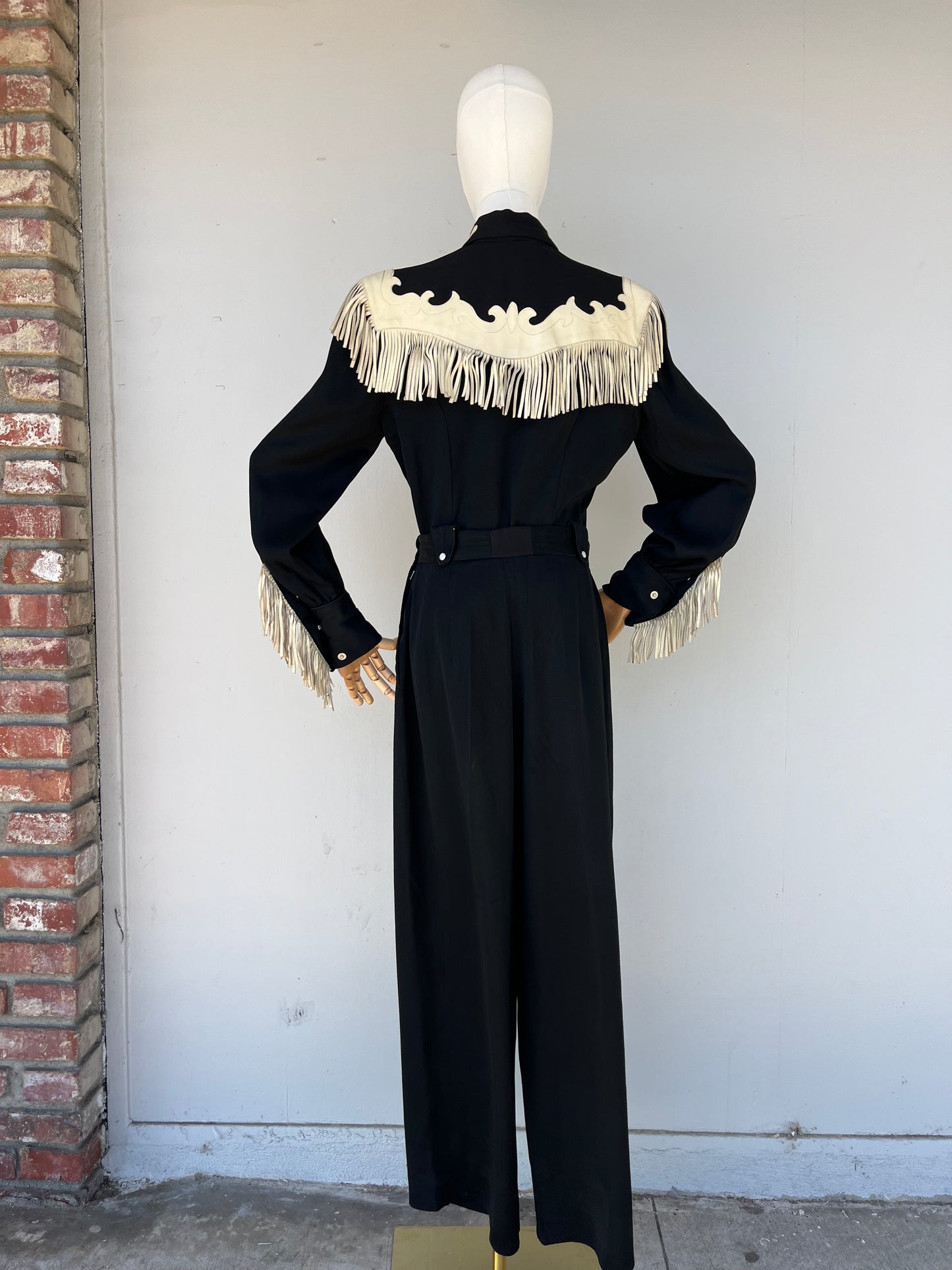 Rare Find 1940s Black & White Gab Western Suit- M