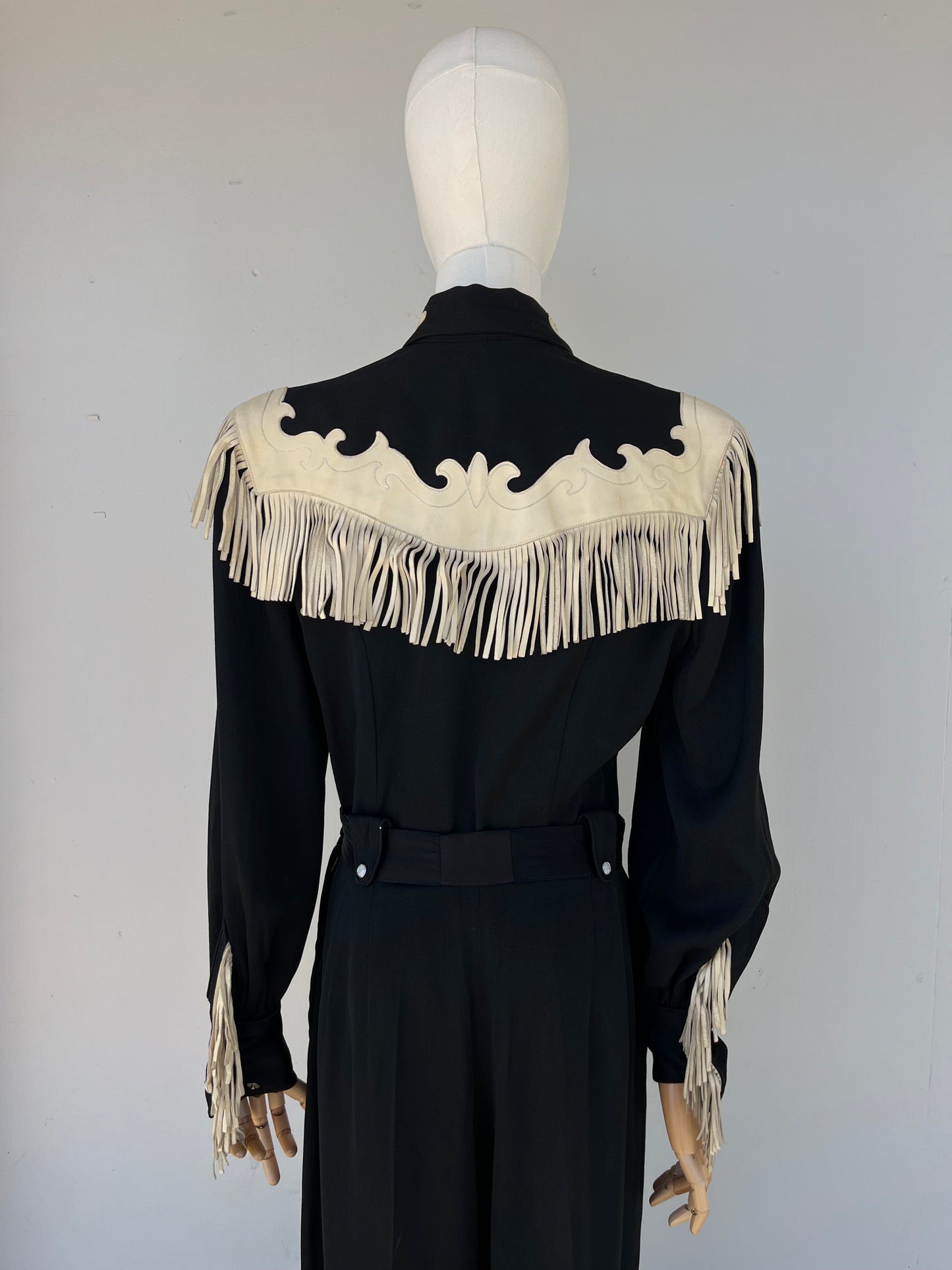 Rare Find 1940s Black & White Gab Western Suit- M