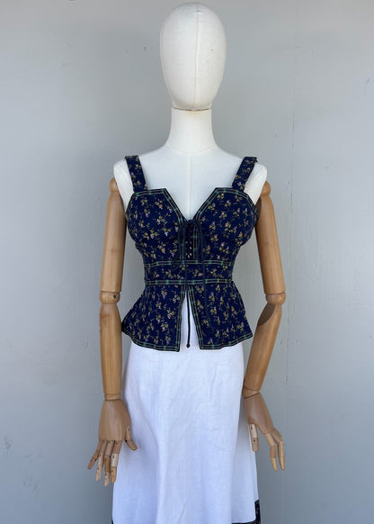 C.  1970s Prairie Sleeveless Sun Dress By Gunne Sax- XS