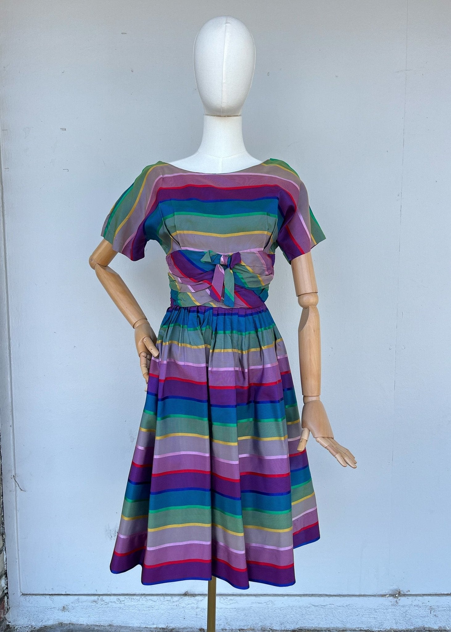 c. 1950s Rainbow Party Dress - S - Crash The Party VintageCrash The Party Vintagec. 1950s Rainbow Party Dress - S