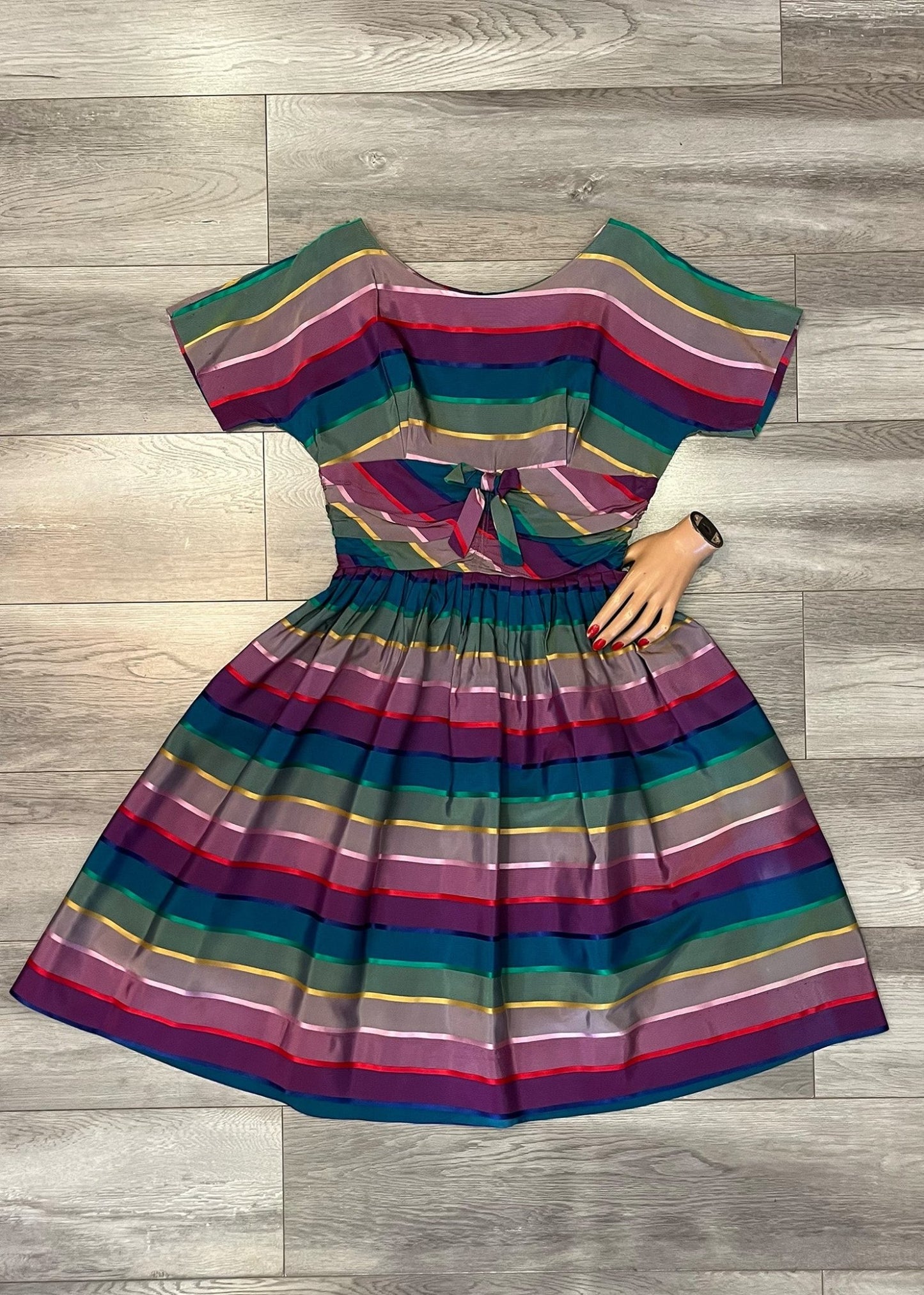 c. 1950s Rainbow Party Dress - S - Crash The Party VintageCrash The Party Vintagec. 1950s Rainbow Party Dress - S