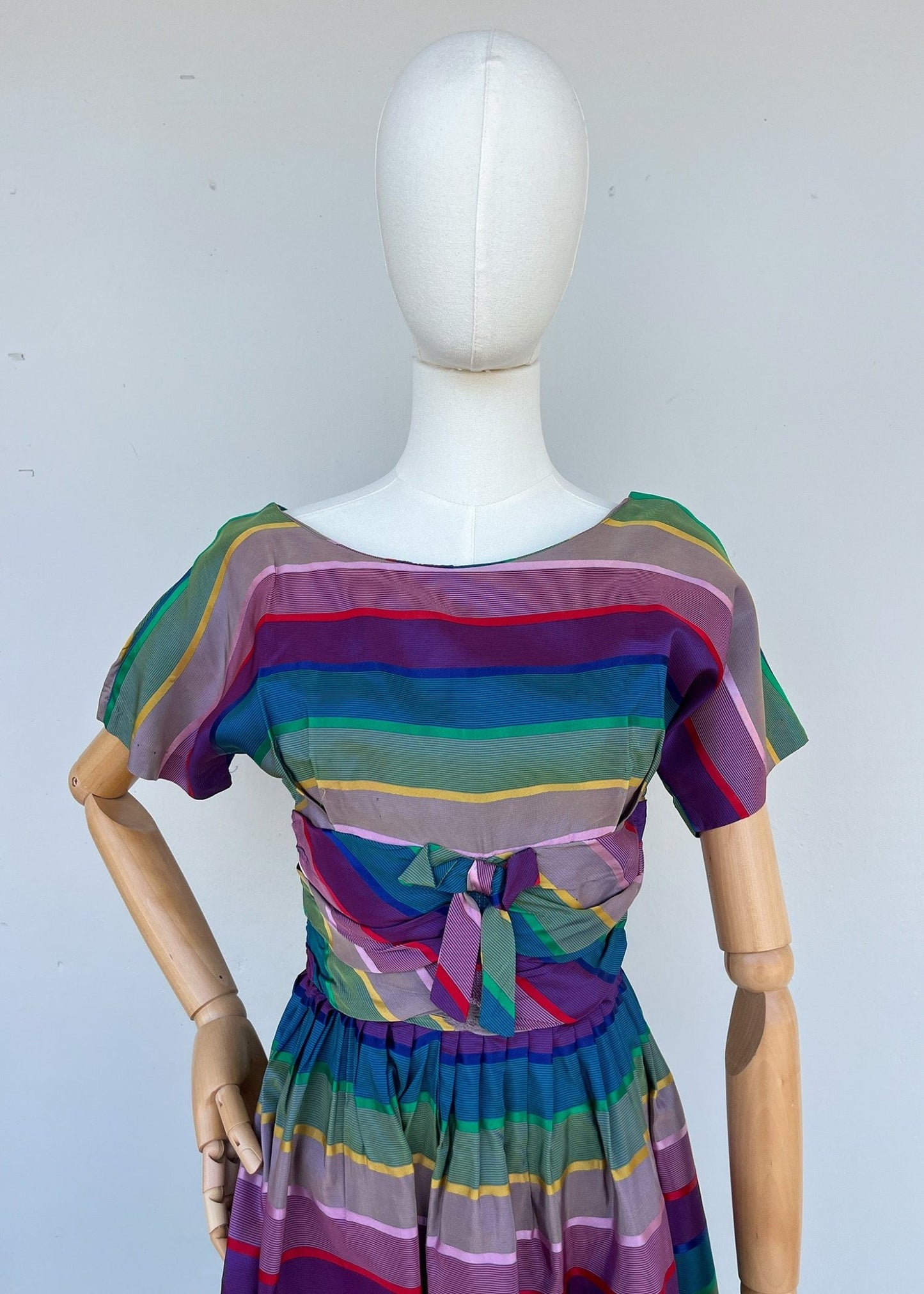 c. 1950s Rainbow Party Dress - S - Crash The Party VintageCrash The Party Vintagec. 1950s Rainbow Party Dress - S